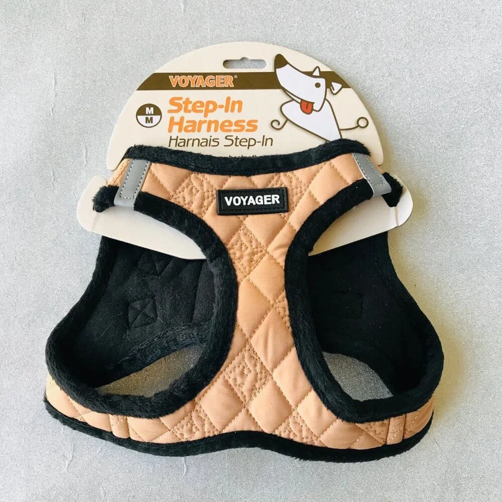 Voyager Step-In Plush Dog Harness   Vest Harness Tan Size: M